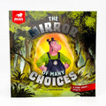 Book cover of 'The Mirror of Many Choices' with a cartoon character in a forest setting.